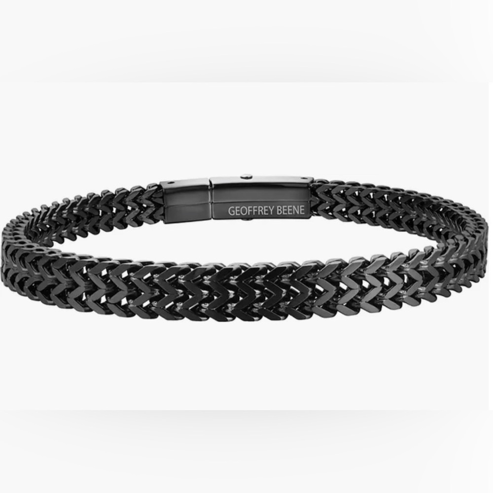 Geoffrey Beene Stainless Steel Franco Double-Row Bracelet